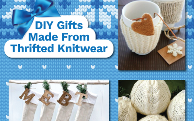 3 Fun DIY Holiday Gifts made from thrifted knitwear